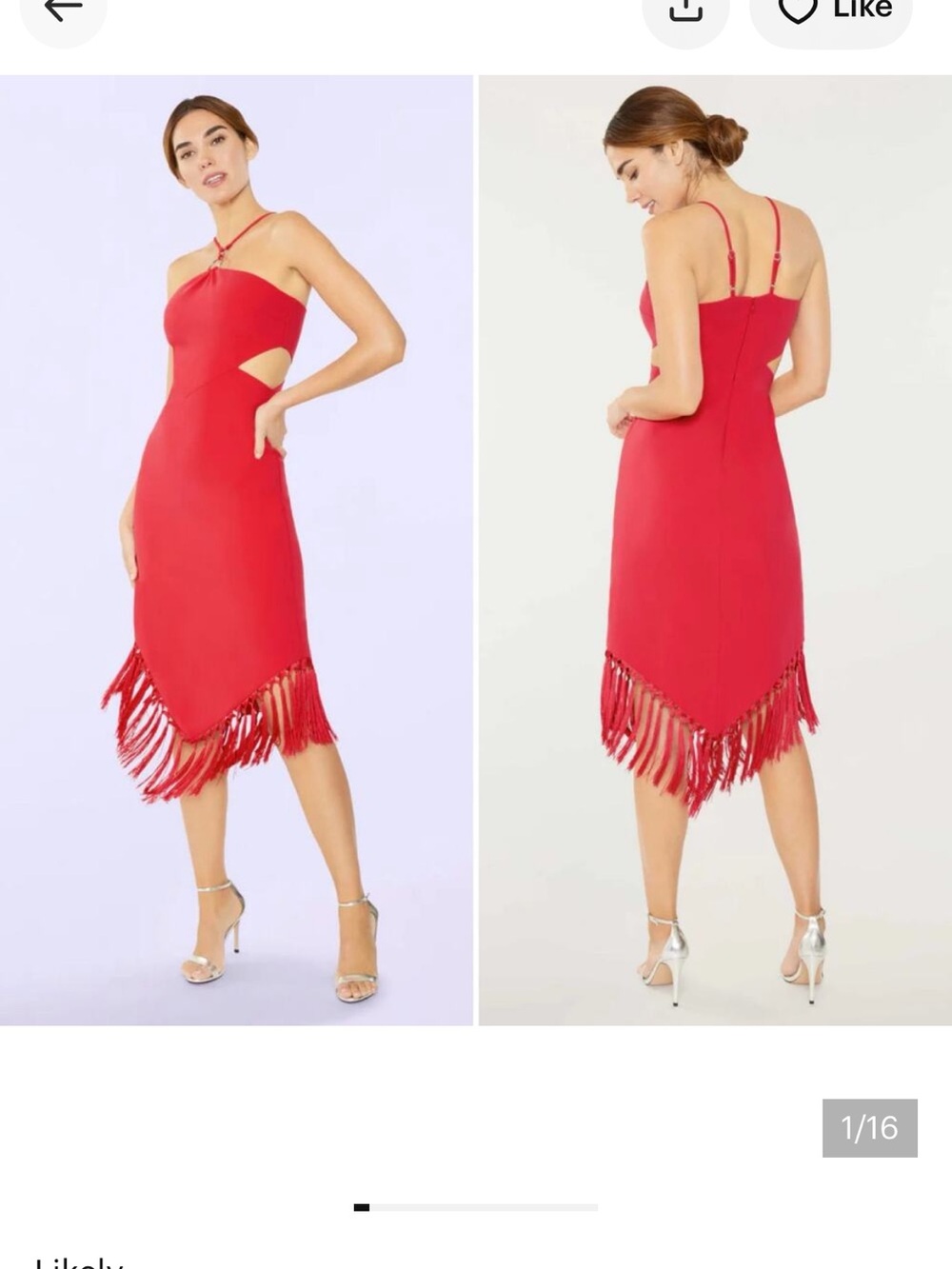 NWT LIKELY Aldina Holiday Cocktail Dress Red Size 10